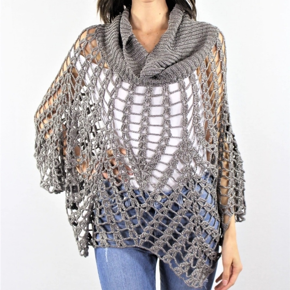 Black & Grey Poncho